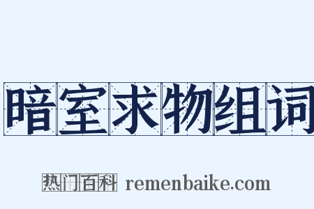 暗室求物组词是什么意思的图片